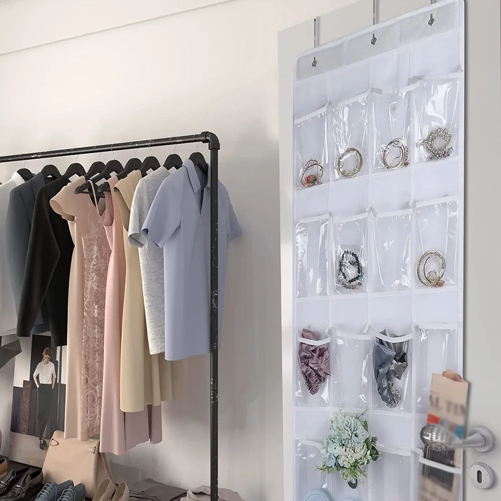 24 Pockets Shoes Organizer Rack Hanging Organizers Space Saver Hanging Over The Door Behind Closet Organizer Storage Hanger