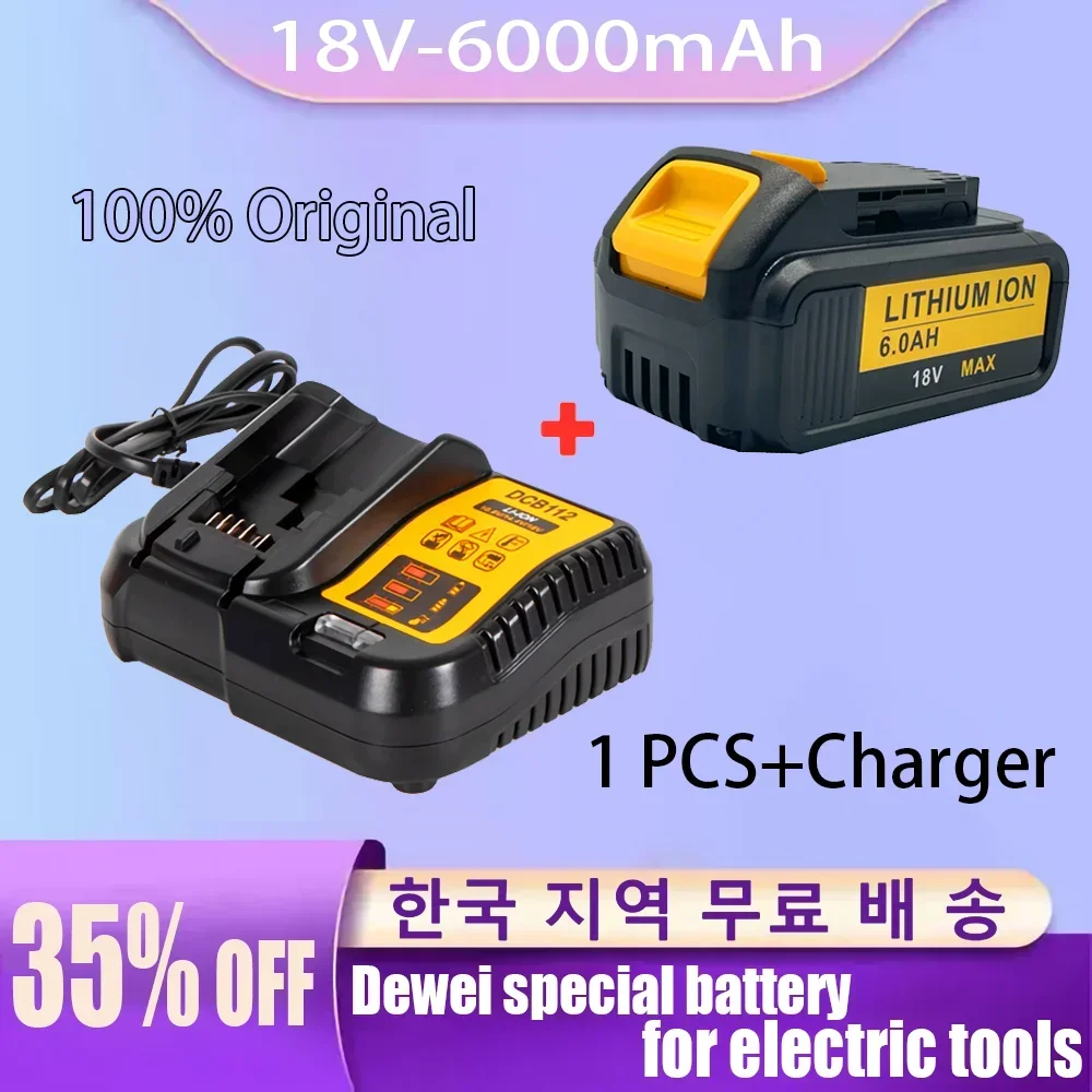 

18V 6000mAh Li-ion Battery DCB180 Rechargeable Battery For DEWALT DCB180,DCB181 XJ DCB200,DCB201,DCB201-2,DCB204,DCB20