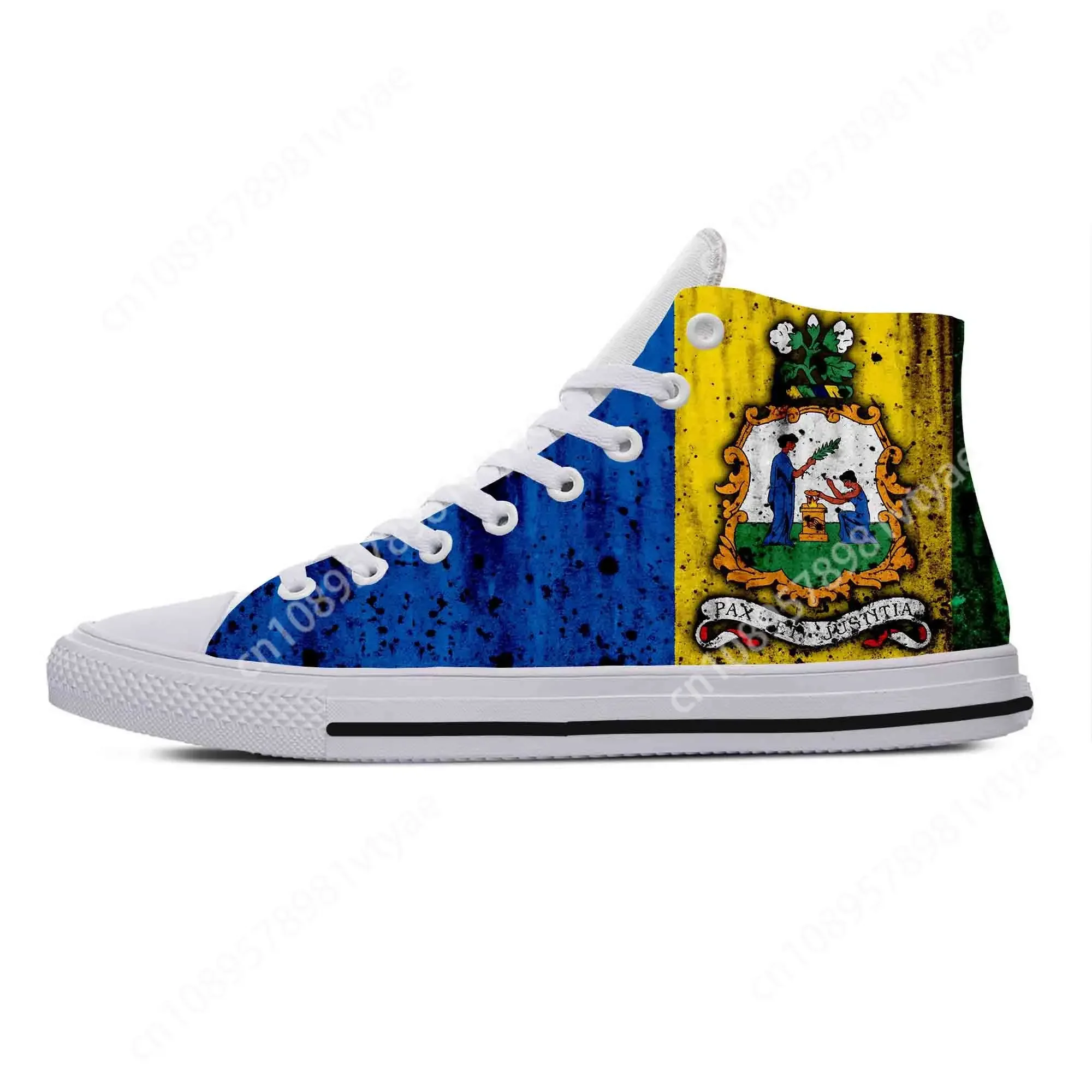 

Saint Vincent and Grenadines Flag Patriotic Pride Casual Cloth Shoes High Top Comfortable Breathable 3D Print Men Women Sneakers