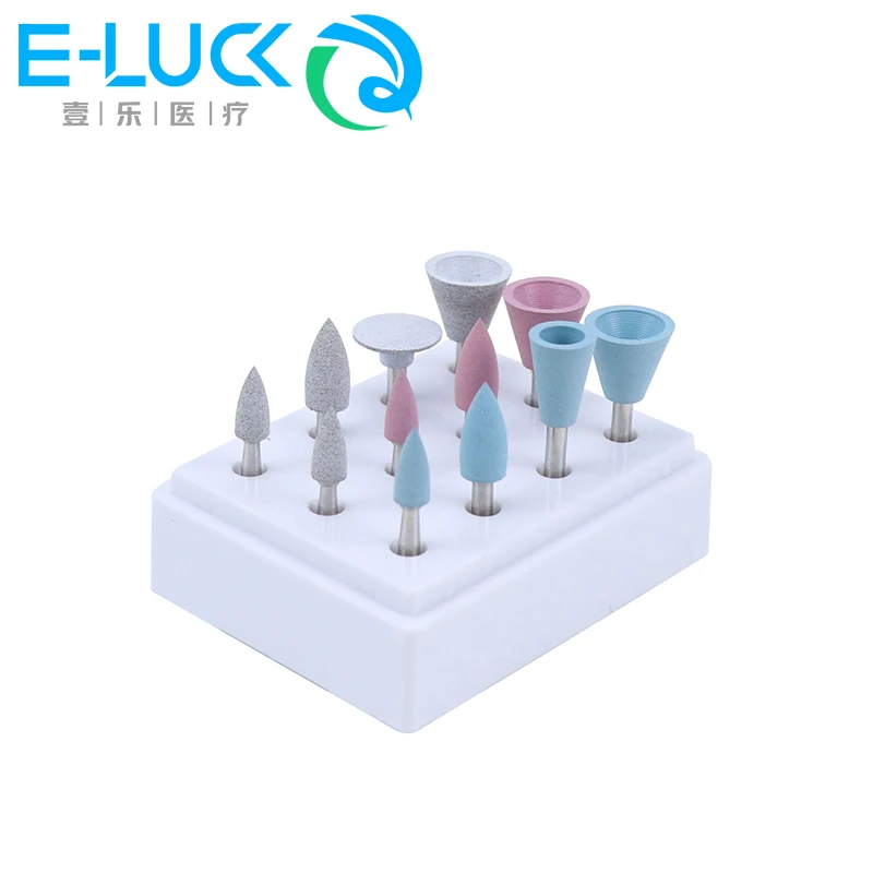 

12Pcs/Box Dental Silicone Rubber Grinding Teeth Polisher Polishing Heads Kit for Low-speed Machine Polisher Materials