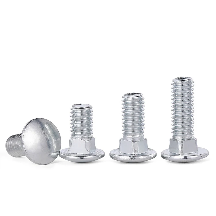 M6 M8 Zinc Plated Carbon Steel Truss Round Neck Carriage Bolts Screws Square Neck Bolt Carriage Screw Length 12mm To 25mm