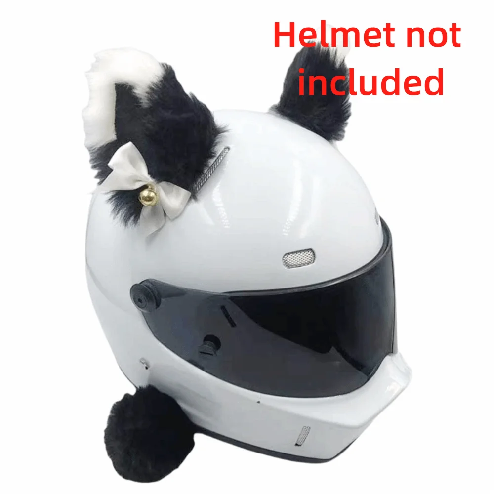 Cute Self-adhesive Motorcycle Helmet Decor Personality Cosplay Cat Ears Smooth Soft Motocross Accessories