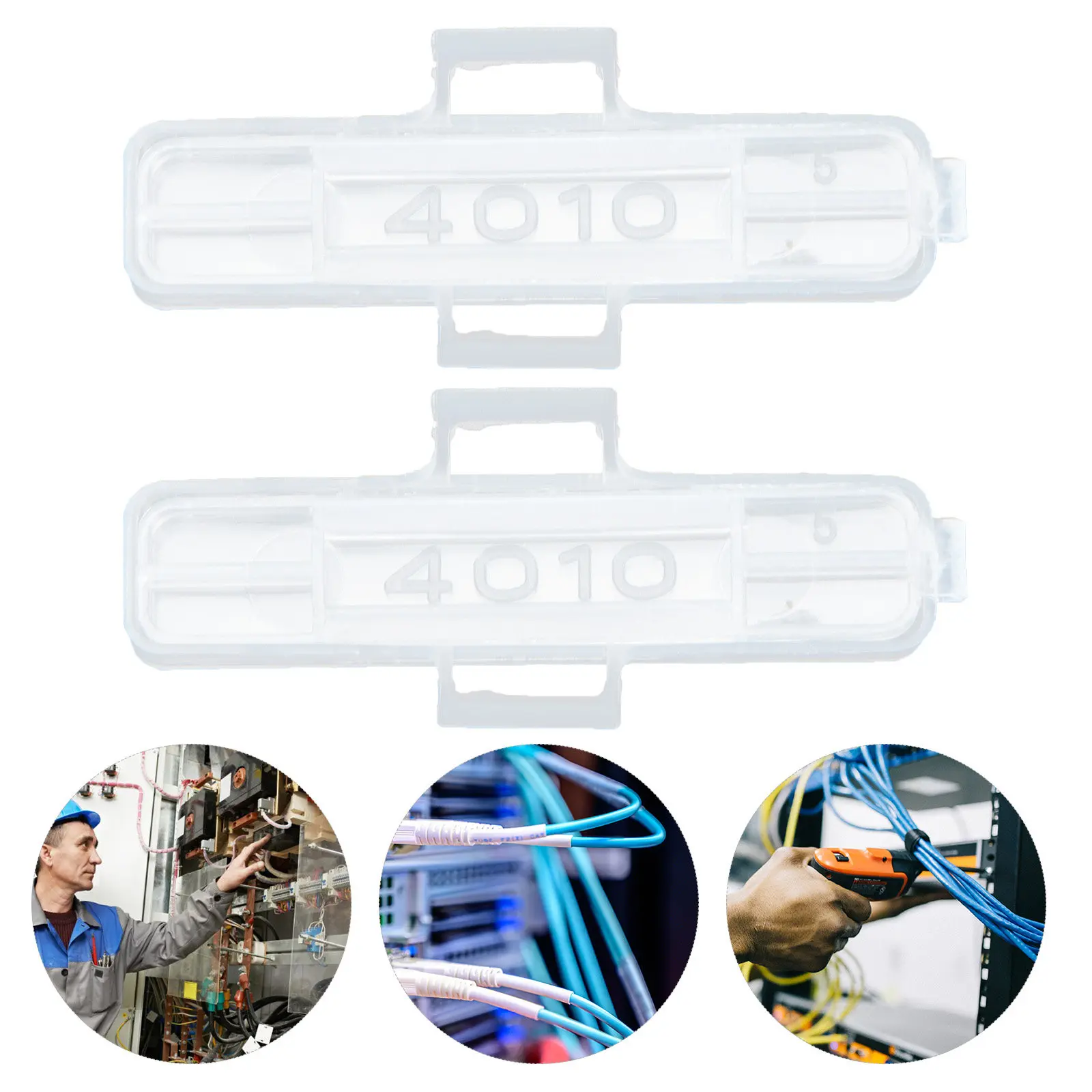 

100Pcs Cable Tags Holder Case Transparent Smooth Surface Portable Cord Labels Box Strong Endurance for Household Appliance