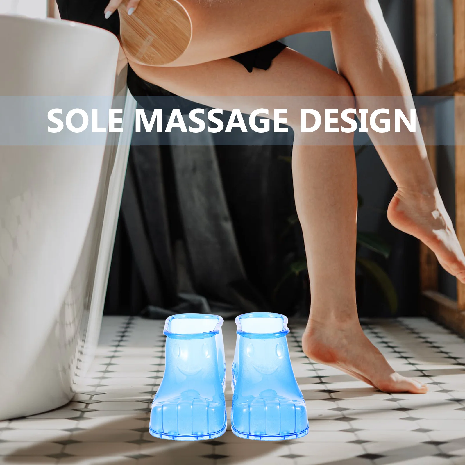 

1Pair Foot Bathing Shoes Smooth Margin Nonslip Sole Sturdy Material Suitable Sauna Bathroom Outdoor Use Foot Bath Tub