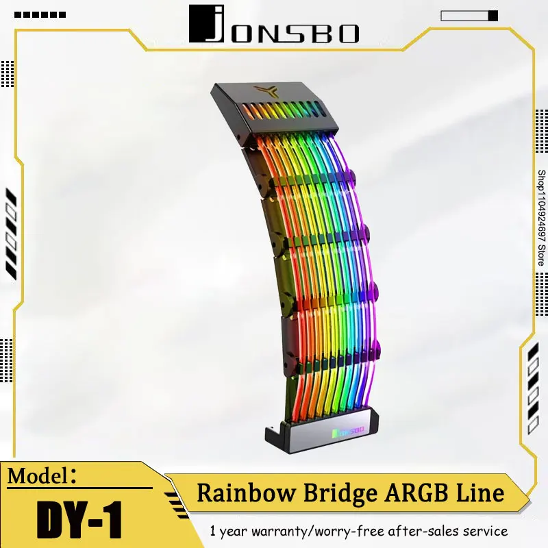 

JONSBO DY-1 Радужный мост, 24-контактный удлинительный кабель для материнской платы, ARGB, неоновый световой эффект, синхронизированный светильник на шасси, декоративная линия