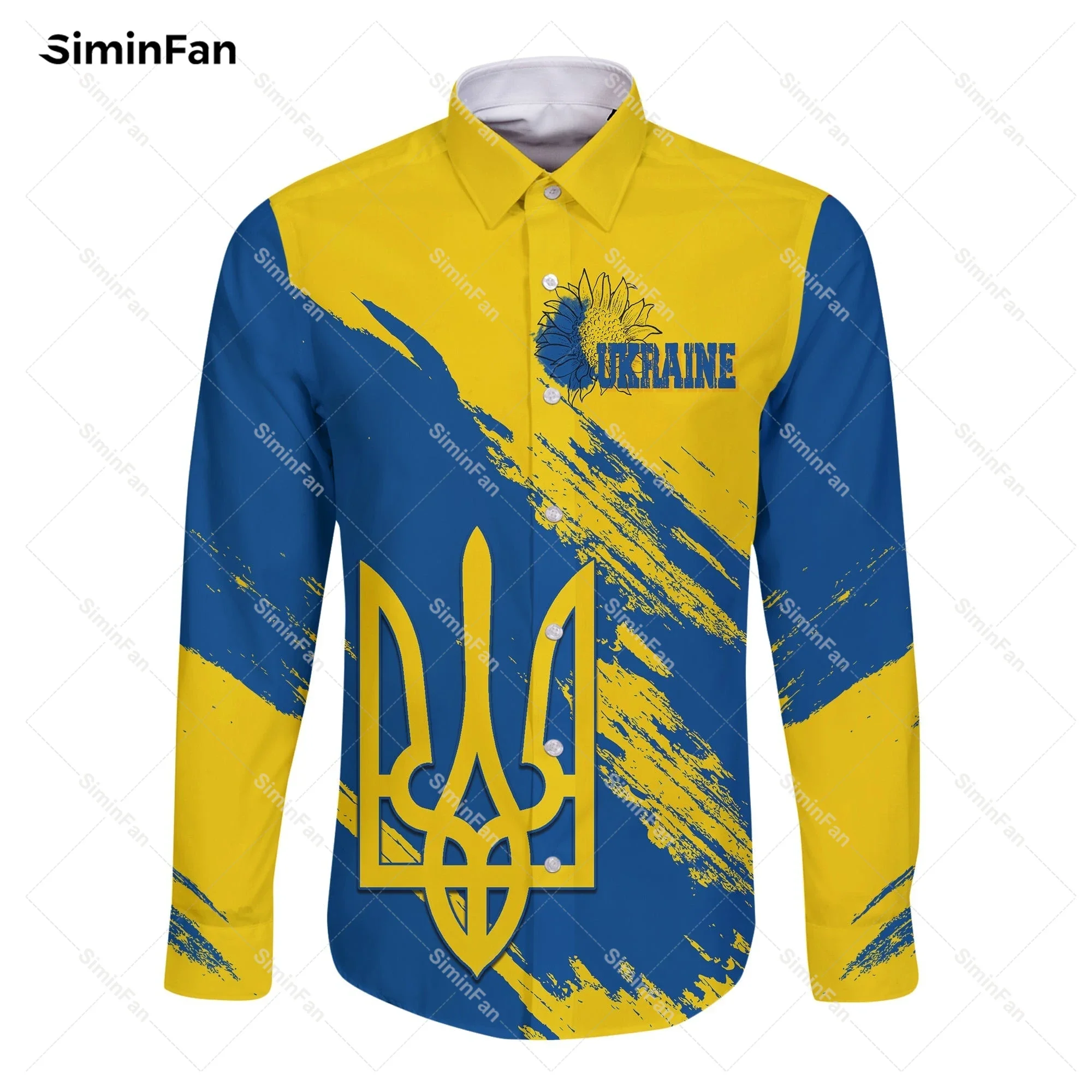 Ukraine Ukrainian Pattern 3D All Over Printed Mens Long Sleeve Shirts Male Female Blouses Unisex Clothes Cuban Collar Top