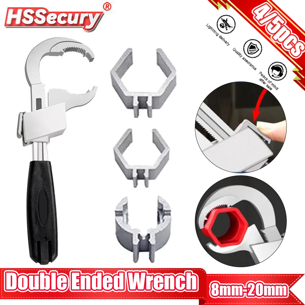 

Multifunctional Double Ended Wrench Universal Aluminium Alloy Open End Spanner Bathroom Plumbing Faucet And Sink Repair Tools