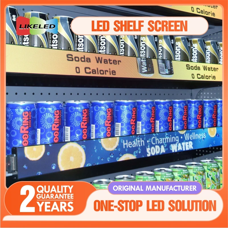 Smart Digital COB GOB P1.2-P2 LED Strip Display with 4K HDR10+ for Supermarket Shelves High Performance Indoor Use