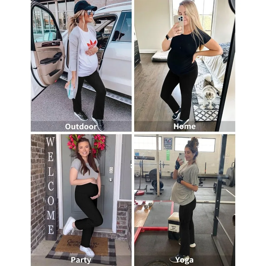 طماق اليوغا الأمومة للنساء عالية الخصر الحمل السراويل النشطة الصالة والتمرين #2