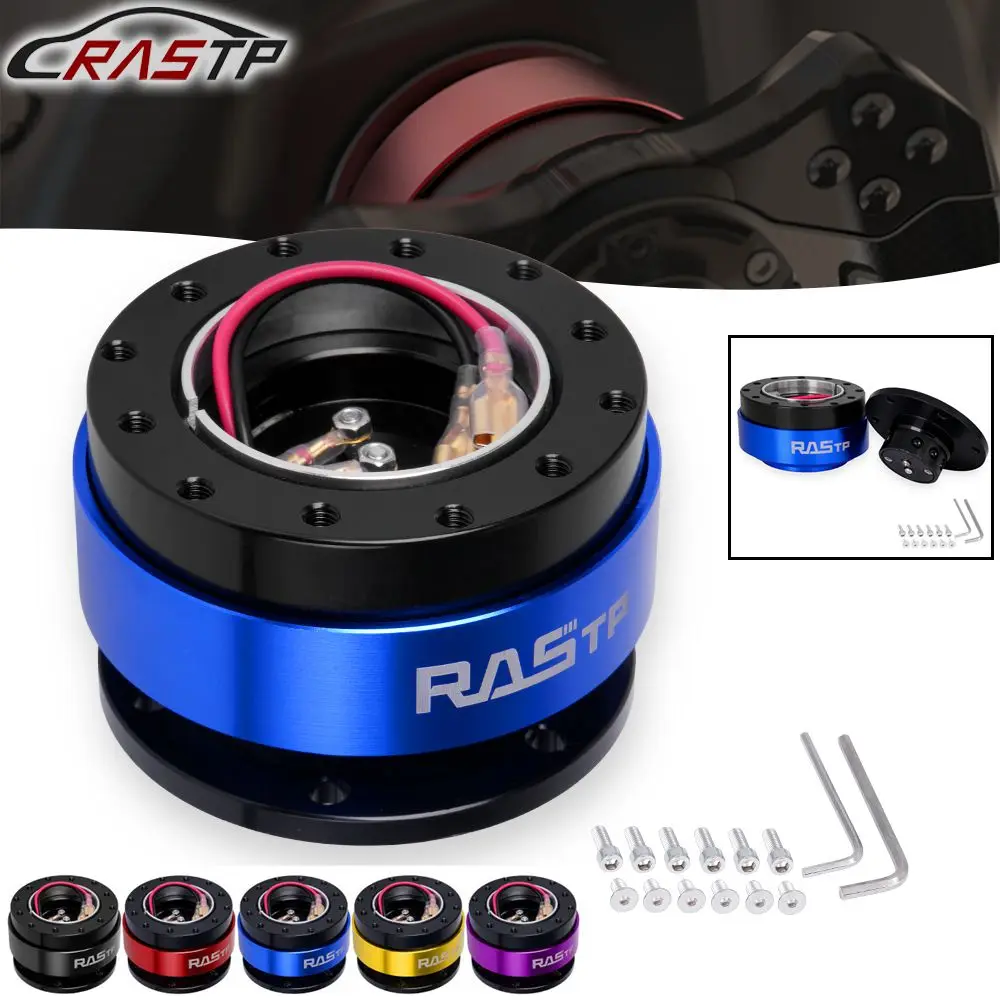 RASTP-Aluminum Racing Steering Wheel Snap Off Quick Release Hub Adapter Boss Kit For Many Vehicles With 6-Bolt Hub QR030