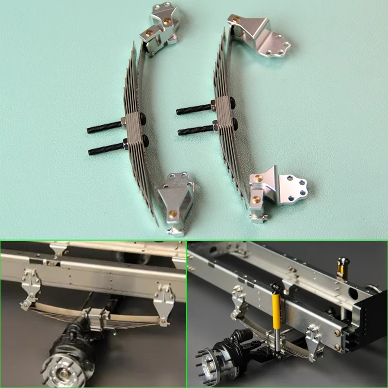 Metal Simulation Shock Absorber Steel Plate for 1/14 Tamiya RC Truck SCANIA 770S R620 VOLVO BENZ Arocs MAN TGX Car Accessories