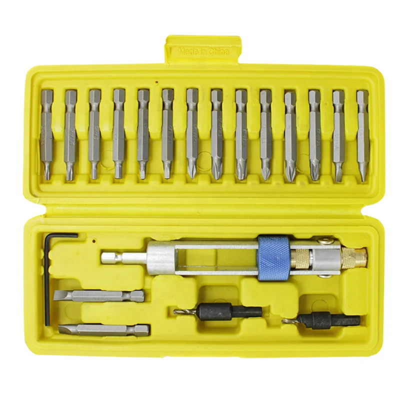 

20pcs HSS Screwdriver Bits Countersink Drill Bit Set Flip Drive Tools Inner Hexagon Converter Impact Drill Head Adapter Tool