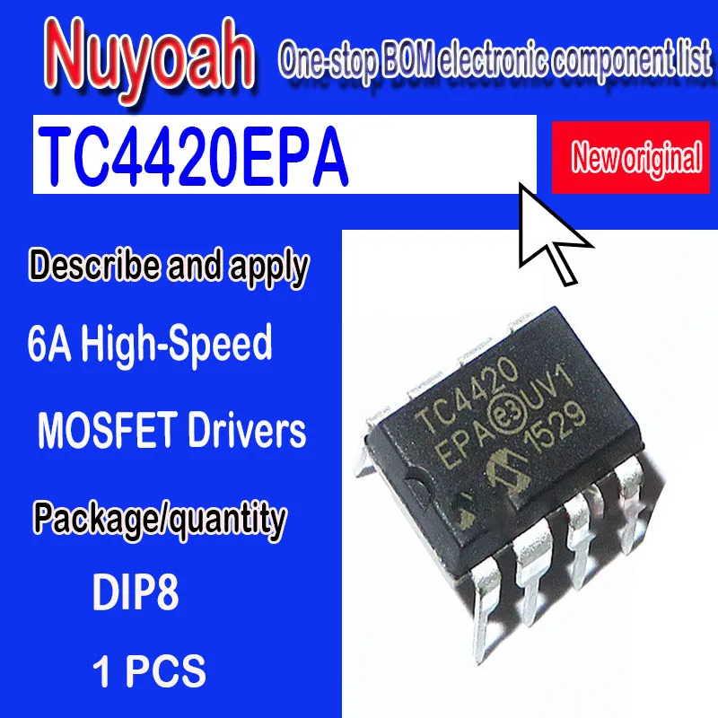 Driver chip TC4420EPA TC4420 DIP8 brand new original spot. 6A High-Speed MOSFET Drivers