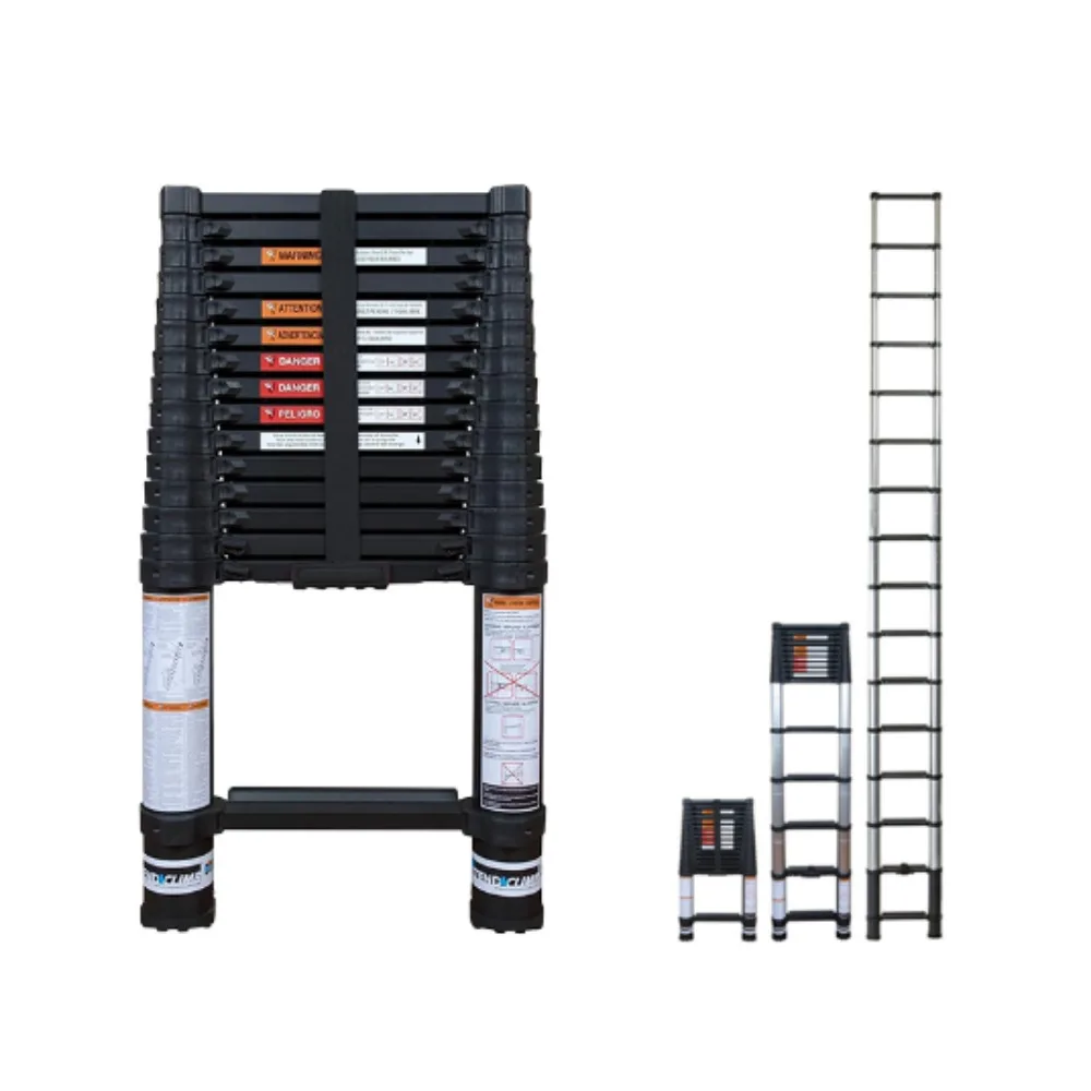 155+/300 Aluminum Telescoping Ladder 15.5 Ft Extension Ladder Certified ANSI Type 1A-300lbs Combo with Instruction Manual