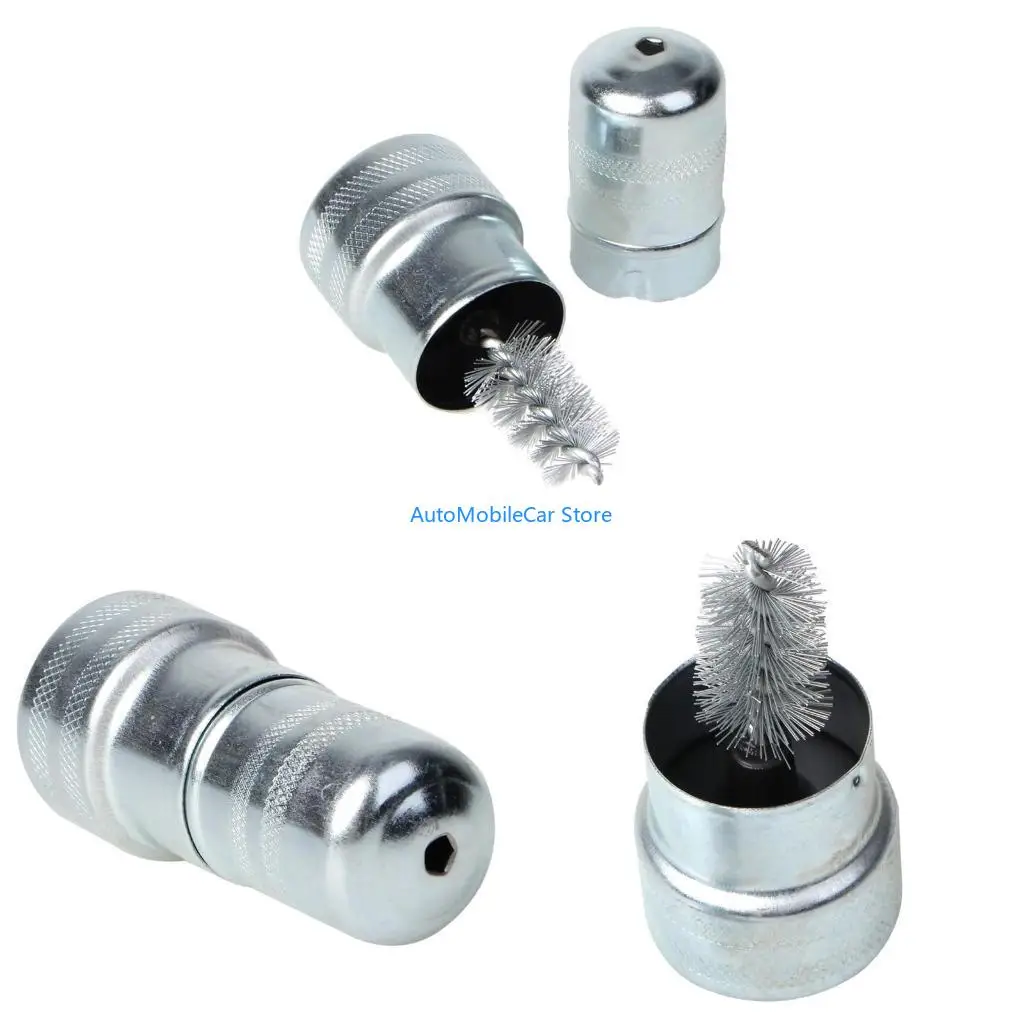 G8TE Car Vehicle Silver Battery Post Terminal Cleaner Tool Stainless Steel Brush