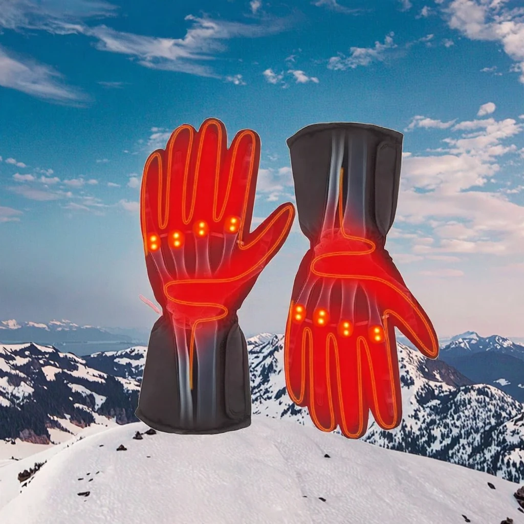 

2026Customizable Rechargeable Heated Split Finger Gloves Men's Winter Sports Waterproof Regulation Adjust Case Skiing Snowboardi