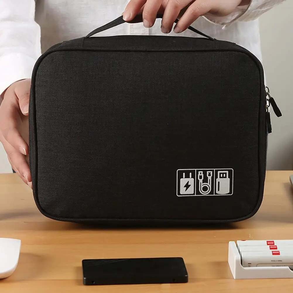 Сумка для хранения наушников Водонепроницаемая сумка для хранения кабеля с емкостью для наушников Зарядные устройства Электроника Застежка-молния для цифровых устройств