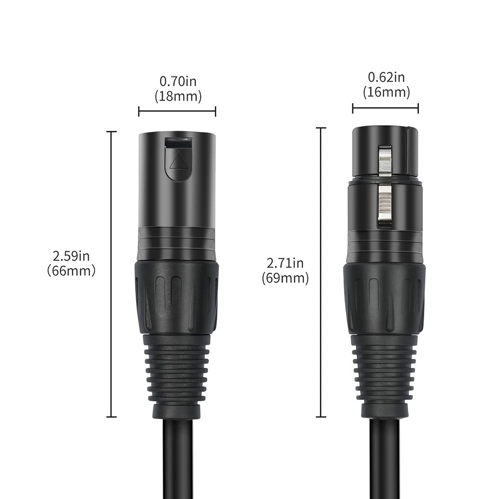 Adaptateur XLR mâle vers 5 broches XLR femelle DMX, XLR 3M vers XLR 5F, câble d'éclairage pour éclairage de scène, câble adaptateur de microphone