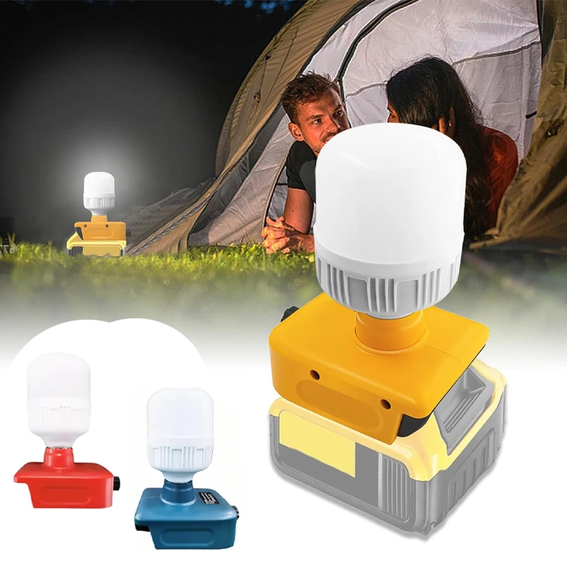 

12W 1300LM LED Work Light For Makita For Dewalt For Milwaukee 18V 20V Battery Dimmable Light Flashlights Emergency Lighting
