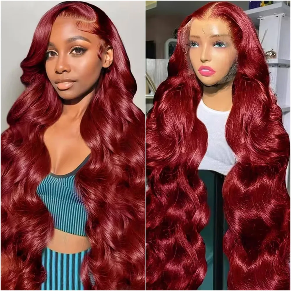 

Цвет красного вина плотности 200 220 # 99J 13x6 HD кружевной фронтальный предварительно выщипанный парик из натуральных волос 13x4 кружевной фронтальный 18-40 дюймов парик с объемной волной