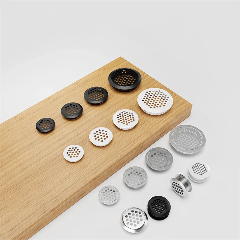 5/10pcs Round Cabinet Air Duct Vent Dia 19mm-53mm Steel Louver Mesh Hole Plug Wardrobe Grille Ventilation Systems image 2