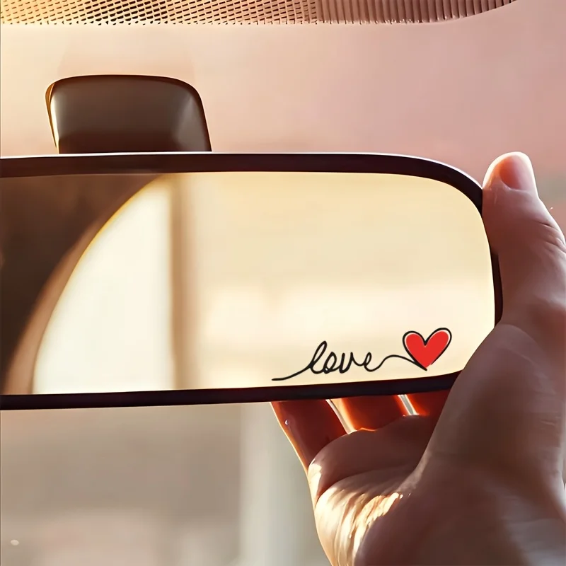 Positive Quote Sticker Red Heart Mirror Vinyl Decal Car Window Glass Laptop Inspirational Decor