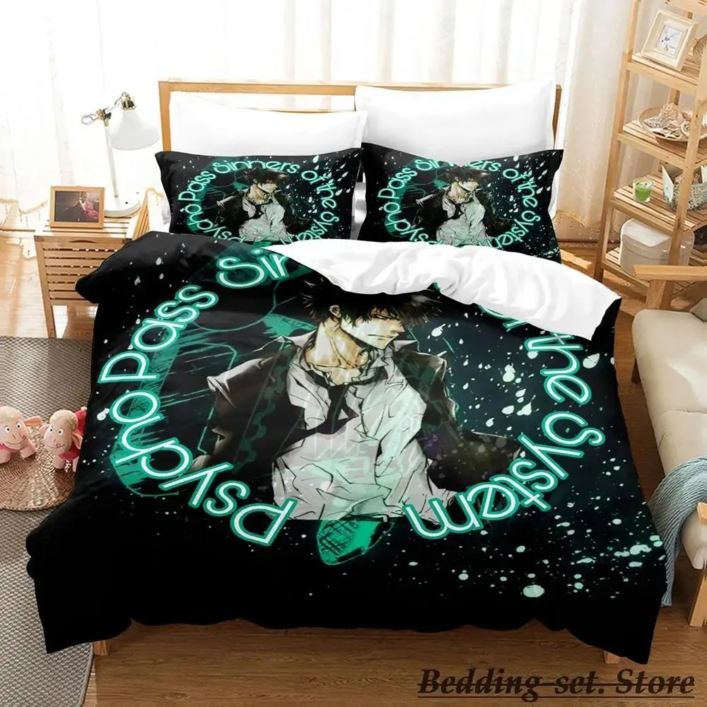 

Psycho Pass Bedding Set Single Twin Full Queen King Size Bed Set Adult Kid Bedroom Duvetcover Sets Anime parure de lit Bed