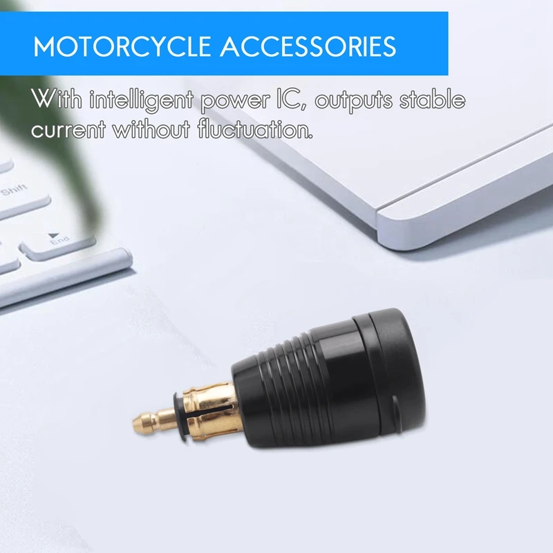 Motorcycle DIN Plug Waterproof Charger to QC3.0 USB Charger & Type C 30W Power Delivery Adapter Socket-BTFL