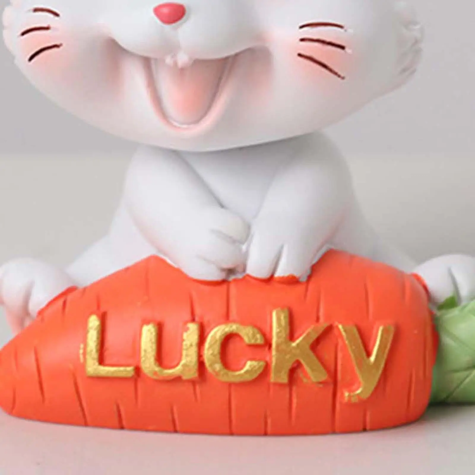 2 Pieces Lovely Carrot Bunny Figurines Couples Rabbit Statues for Desktop Car Dashboard Decoration
