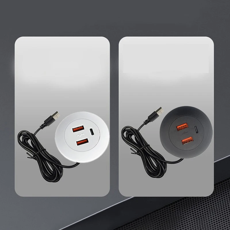 (YOUU06)Embedded Desktop Multi Port USB2.0 To USB TYPE-C Charge Connector Extension Cord Concealed Fast Charging Cable