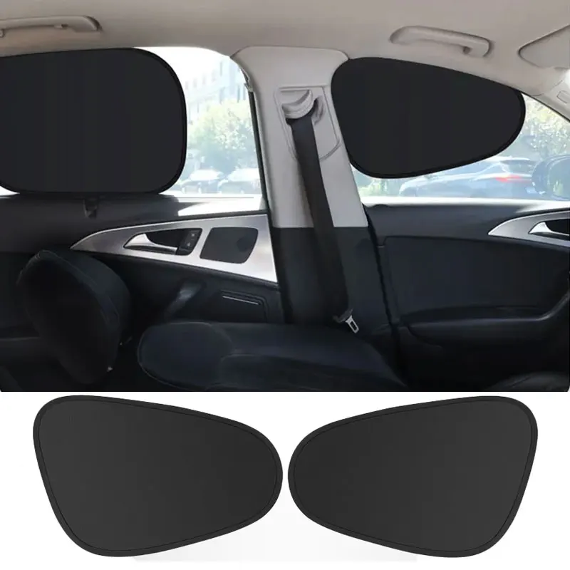 Summer Car Sun Visor Car Window 4-Layer Sun Shade Curtains Anti-Glare UV-Blocker Sun Protection Cover Electrostatic Adsorption