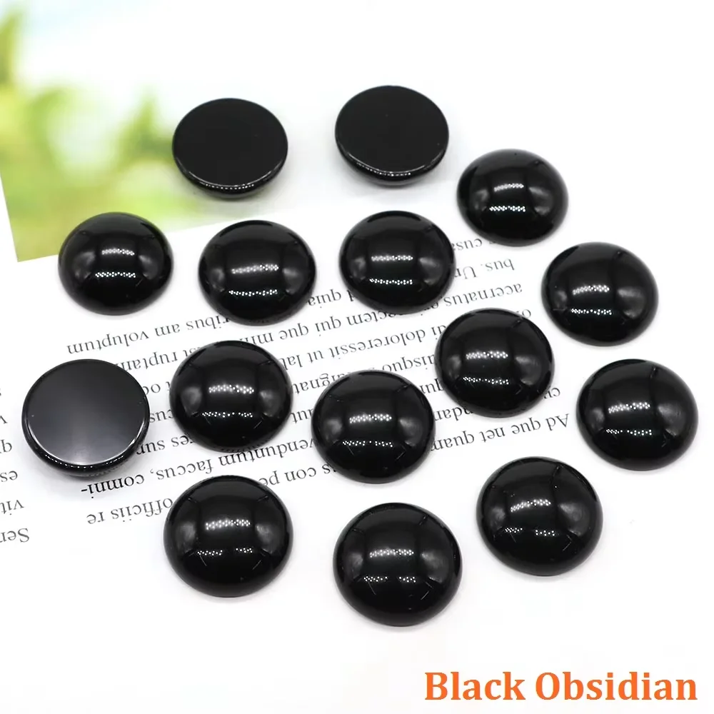 5pcs/Lot Natural Stone Cabochon Round Gemstones Beads 6 8 10 12 14 16 18 20 25mm Cab Cameo DIY Ring Necklace Jewelry Making