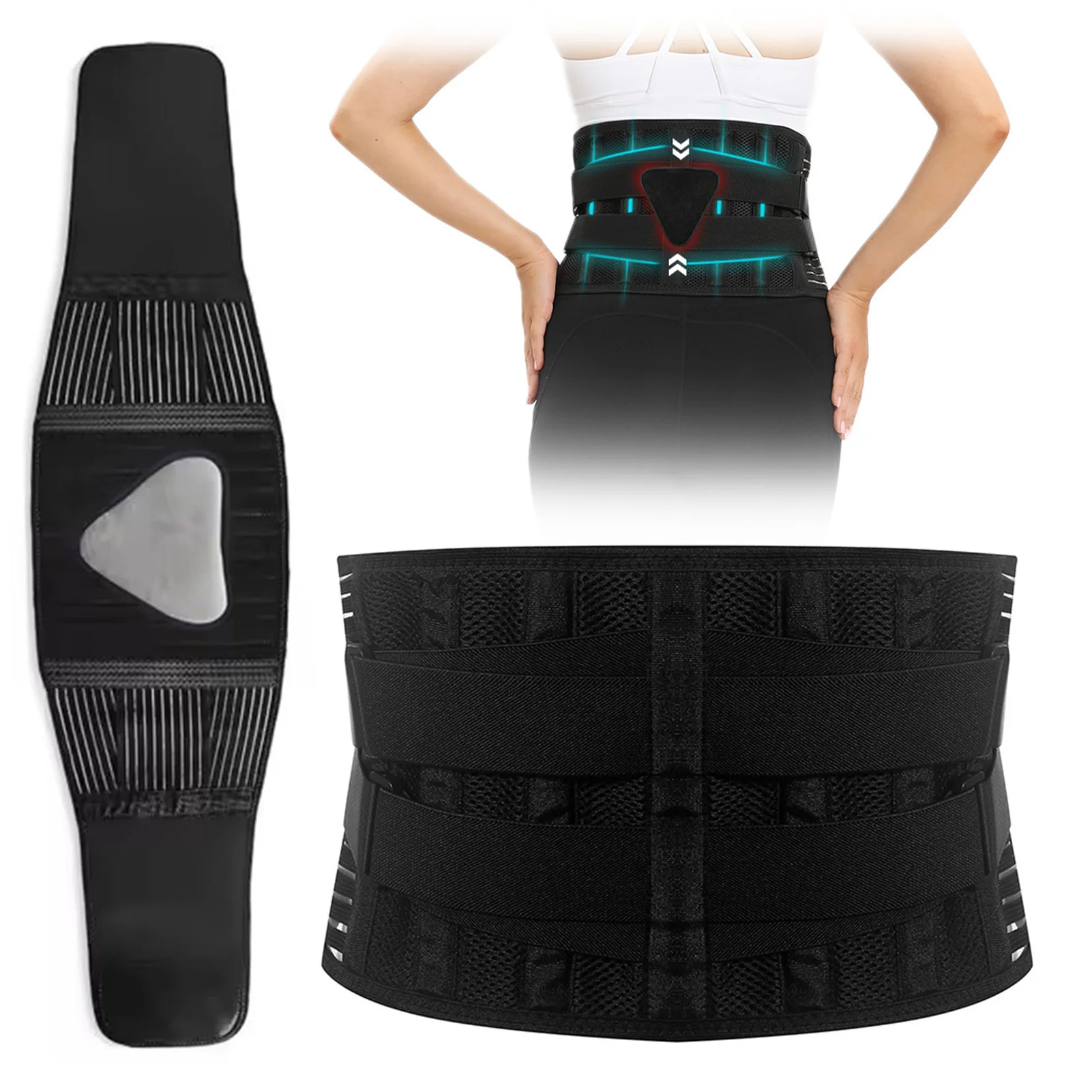 حزام دعم تمرين الظهر ، شريط زنبركي رياضي عملي ، حزام خصر بربطة عنق ، مناسب لحبل القفز