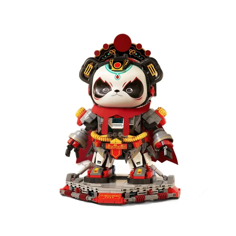 Idea Game Mech Block China Opera Iron Panda Mecha Model Building Brick Figures Construction Model Educational Toys For Gifts