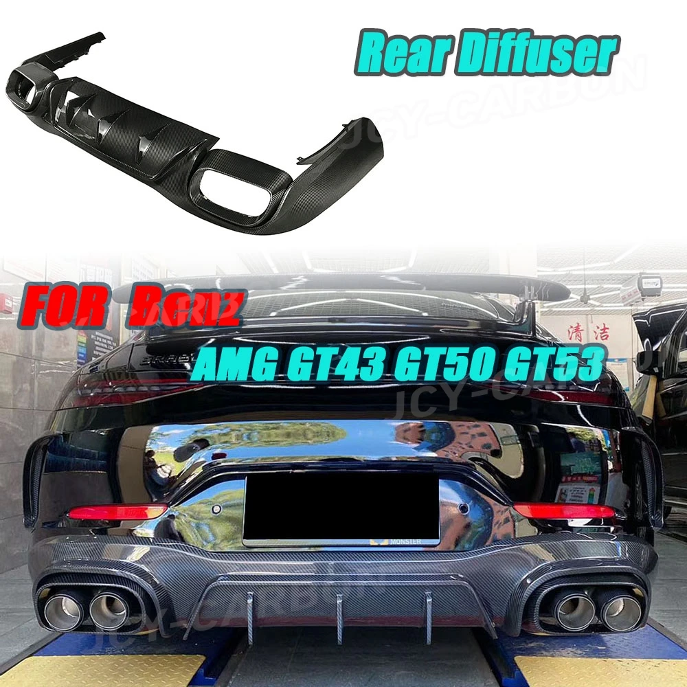 ألياف الكربون الجافة شفة خلفية الناشر سبويلر لمرسيدس بنز AMG GT43 GT50 GT53 2019-2023 FRP B نمط واقي مصد السيارة #1