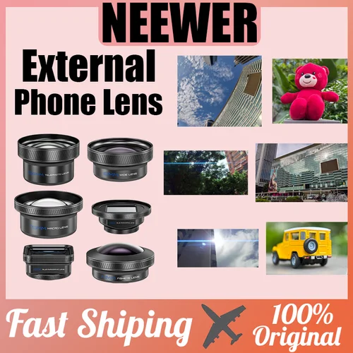 Imagen 1 del producto NEEWER lente de teléfono externa para iPhone Android lente gran angular lente de retrato lente Macro lente de película lente ojo de pez para teléfono