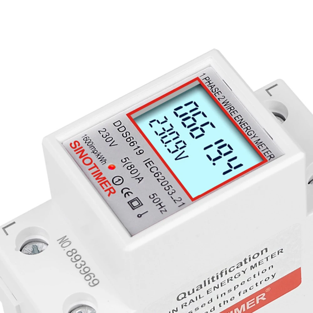 Digitale Eenfase Energiemeter Din Rail 220V 230V Elektriciteitsverbruik Monitor Super Energiebesparing 50 60Hz voor thuis of op het bedrijfsleven