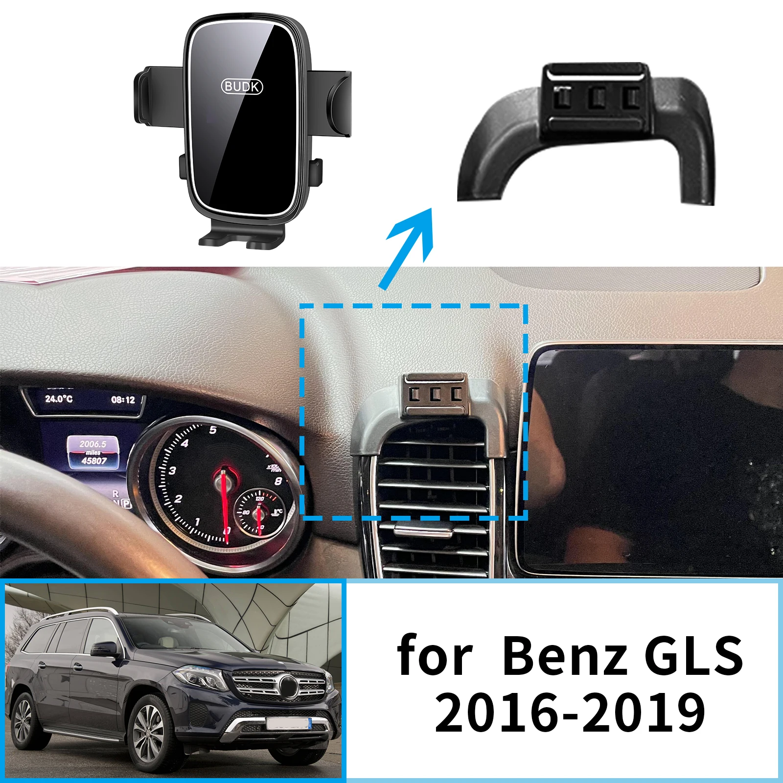 

GPS Bracket Car Mobile Phone Holder for Mercedes Benz GLS X166 2016 2017 2018 2019 Navigation Stand Auto Accessories