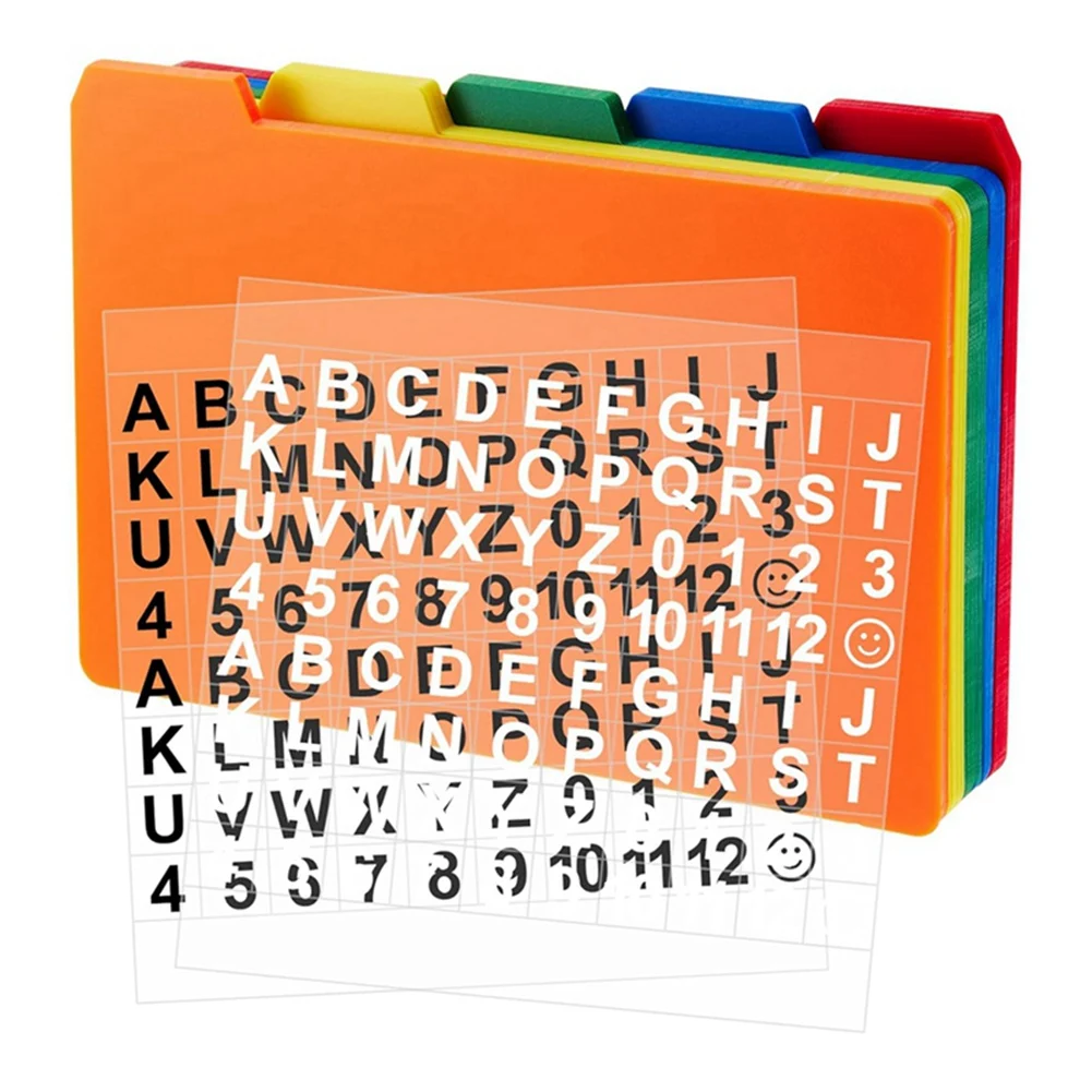 50 PCS Index Card Guide Set Alphabet Sticker Index Card Dividers Self Adhesive Number Stickers (Mix Color, 3 x 5 Inch)