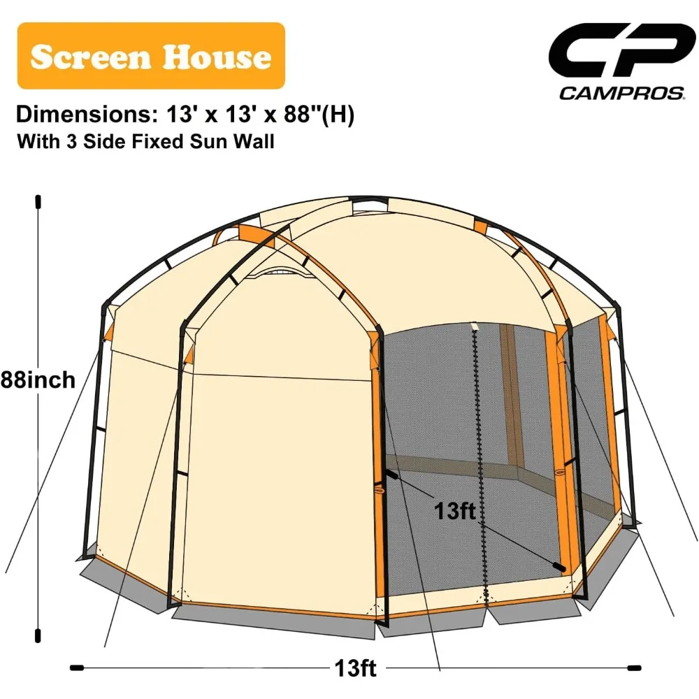 2024 New Screen House Room 13 X 13 Ft Screened Mesh Net Wall Canopy Tent Camping Tent