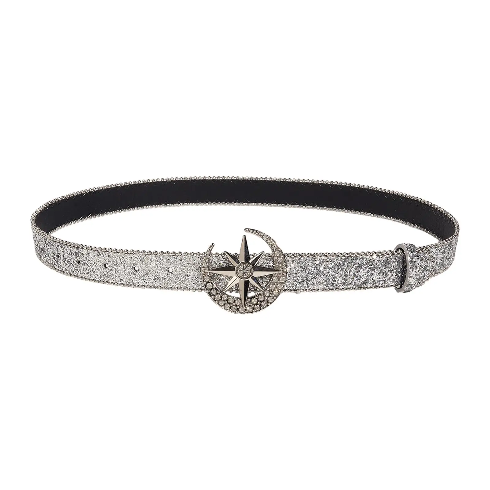 

Women Rhinestone Belt Punk PU Leather Belt for Dress Lady Girls Trousers