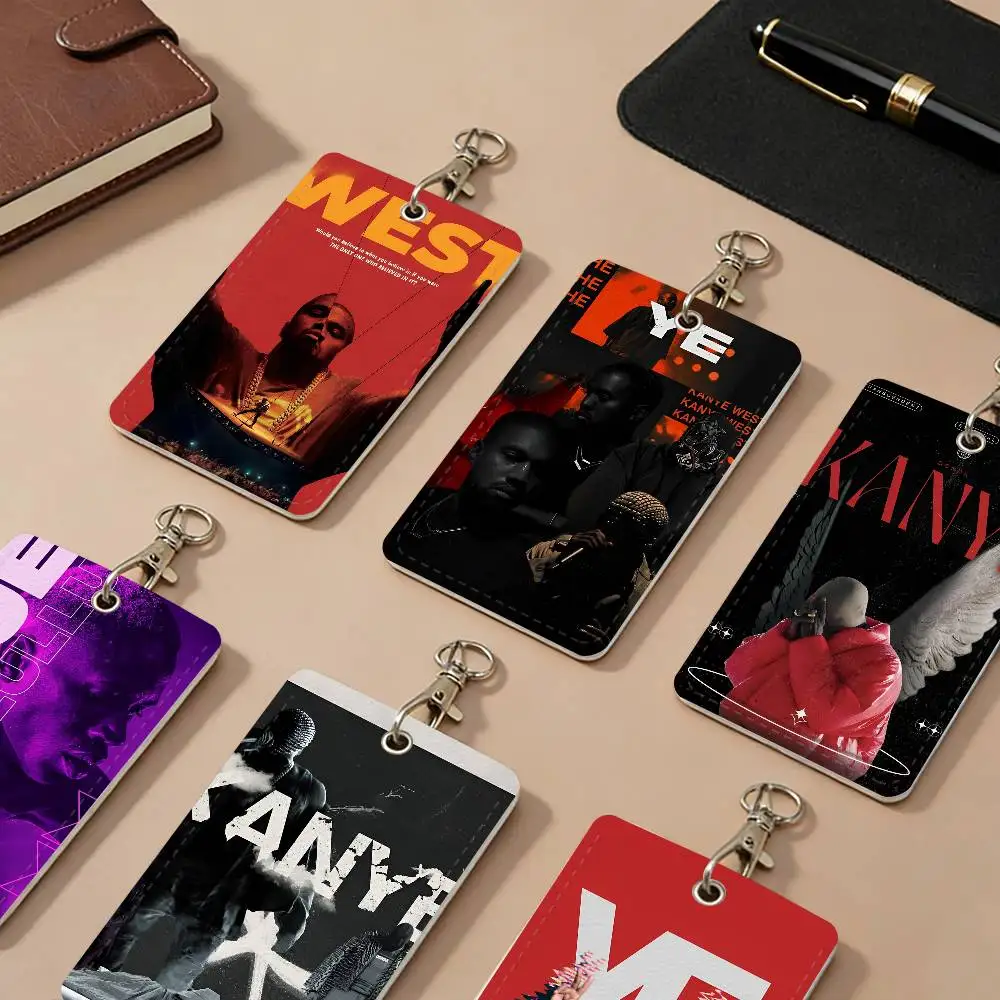 Simple Funny K-Kanye West Yee Retro PU Leather Card Holders Anti-lost Protective Cover Cases Cards