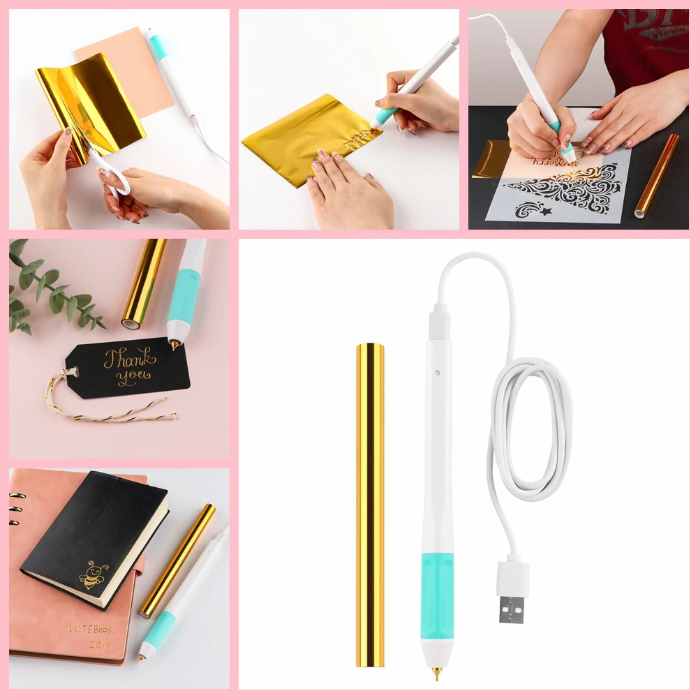 0.8mm Heating Foil Stamping Pen Add Shining Handwritten Sentiments Glimmering To Your Projects Diy Craft USB Hot Foil Pen 2023