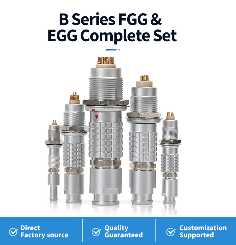 Push Pull Circular Connector Compatible LEMO B Series FGG Male Plug EGG Female Socket 0B 1B 2B Multi-Pin for Medical Industrial