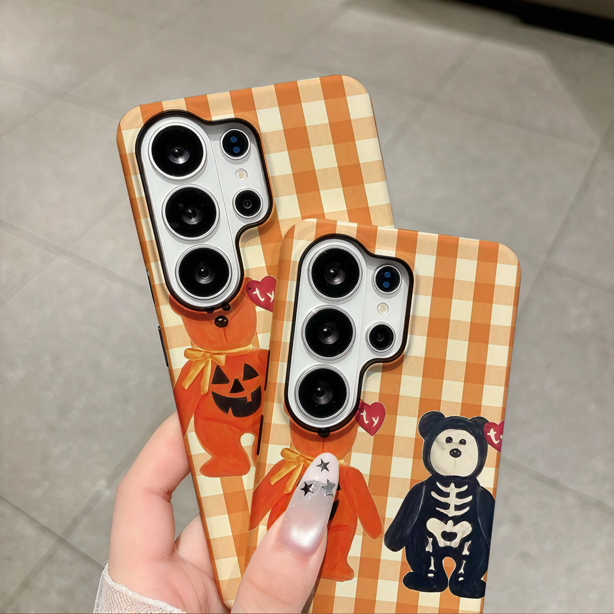 Halloween Plush Bears Phone Case For Samsung Galaxy S26 S25 Ultra S24 S23 Plus Hard Shock‑Absorption 2-in-1Protective Cover