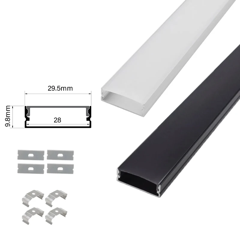 

29.5x9.8mm Aluminum Profile Ceiling Led Channel With PC Cover Surface Mounting Led Strip Lights