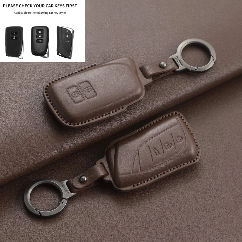 

Leather Car Remote Key Case Keychain Cover for Lexus ES200 ES300h RX300 RX350h NX260 LX570 RX270 Key Protection shell Fob Holder