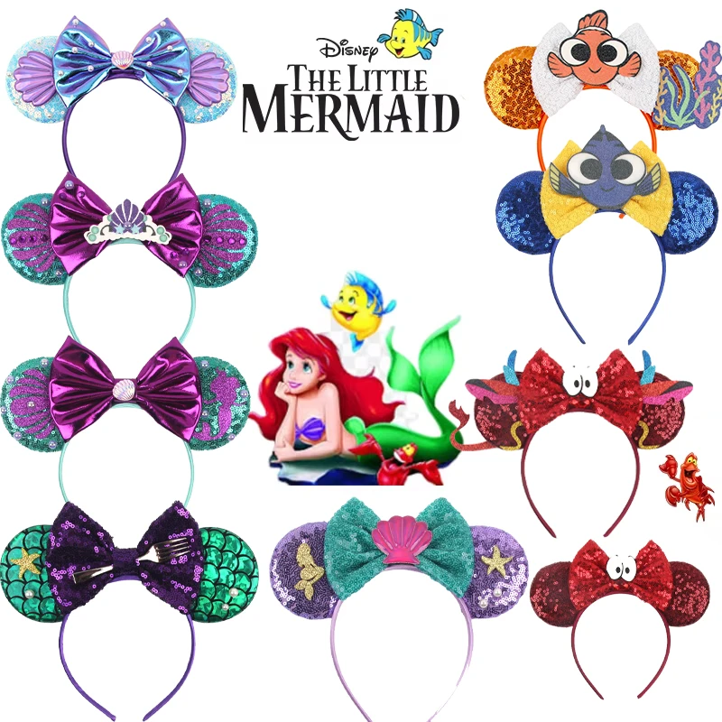 Diademas de la Sirenita para Niñas, Accesorios para el Cabello con Perlas y Conchas de Ariel, Diadema con Orejas de Sirena para Niñas, Accesorios para Niños, Regalo