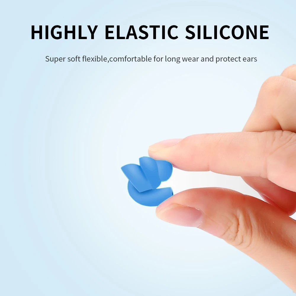 سدادات أذن من السيليكون الناعم للسباحة وتقليل الضوضاء وحماية الأذن المقاومة للماء وعزل الضوضاء