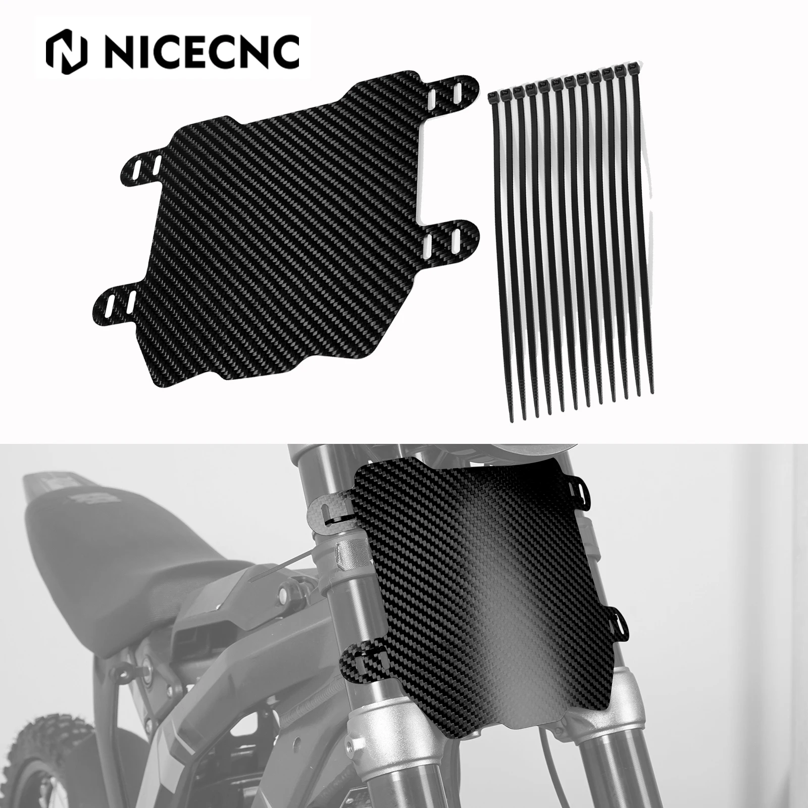 

For Sur-Ron light bee X S Surron light bee X/S Sur ron Parts Electrical Motorbike NICECNC Carbon Fiber Front Number Plate Board
